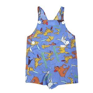 Grannie Annie hand made dog print overall shorts baby size XS